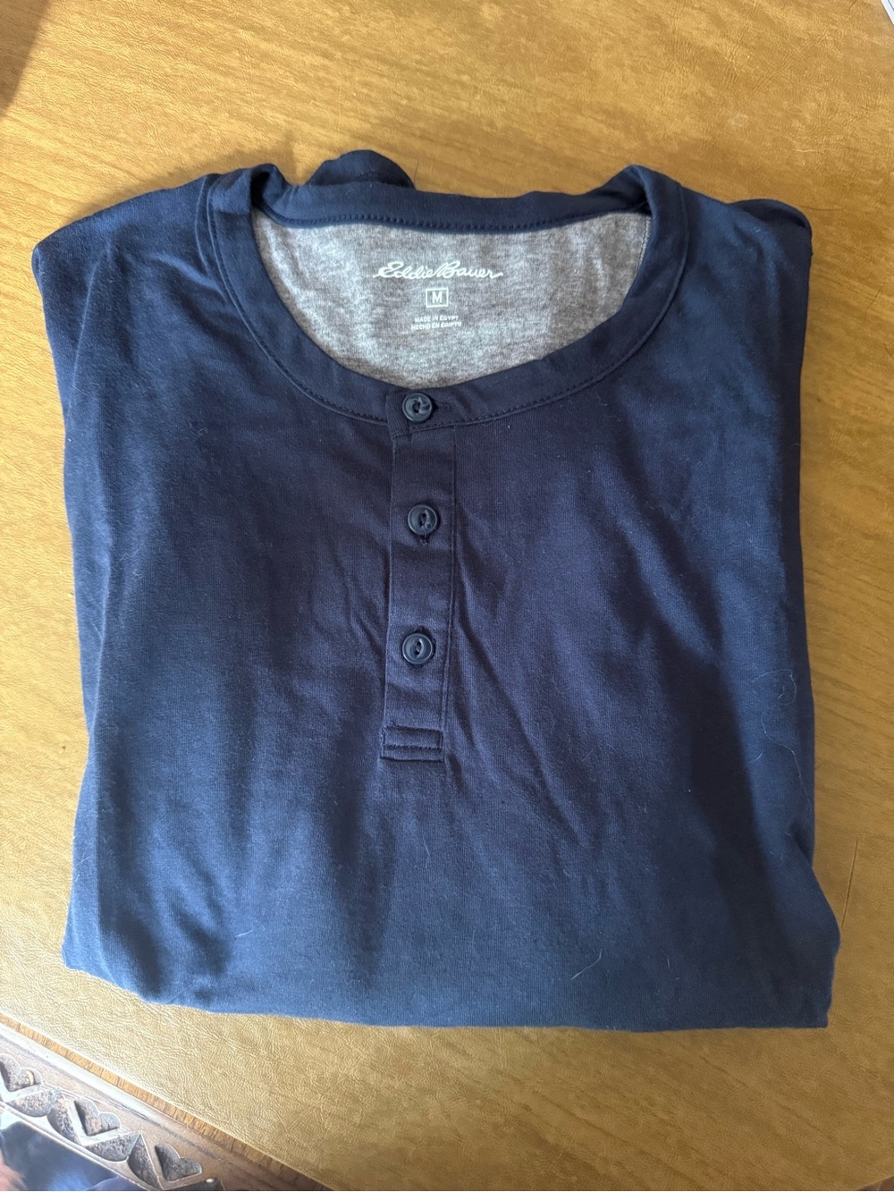 Eddie Bauer Men’s Navy Henley Shirt